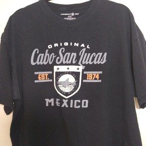 Cabo San Lucas Mexico Est. 1974 Graphic T Shirt Caribbean Side Black XXL 2XL